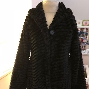 Girls' Patagonia Black Pelage Faux Fur Jacket